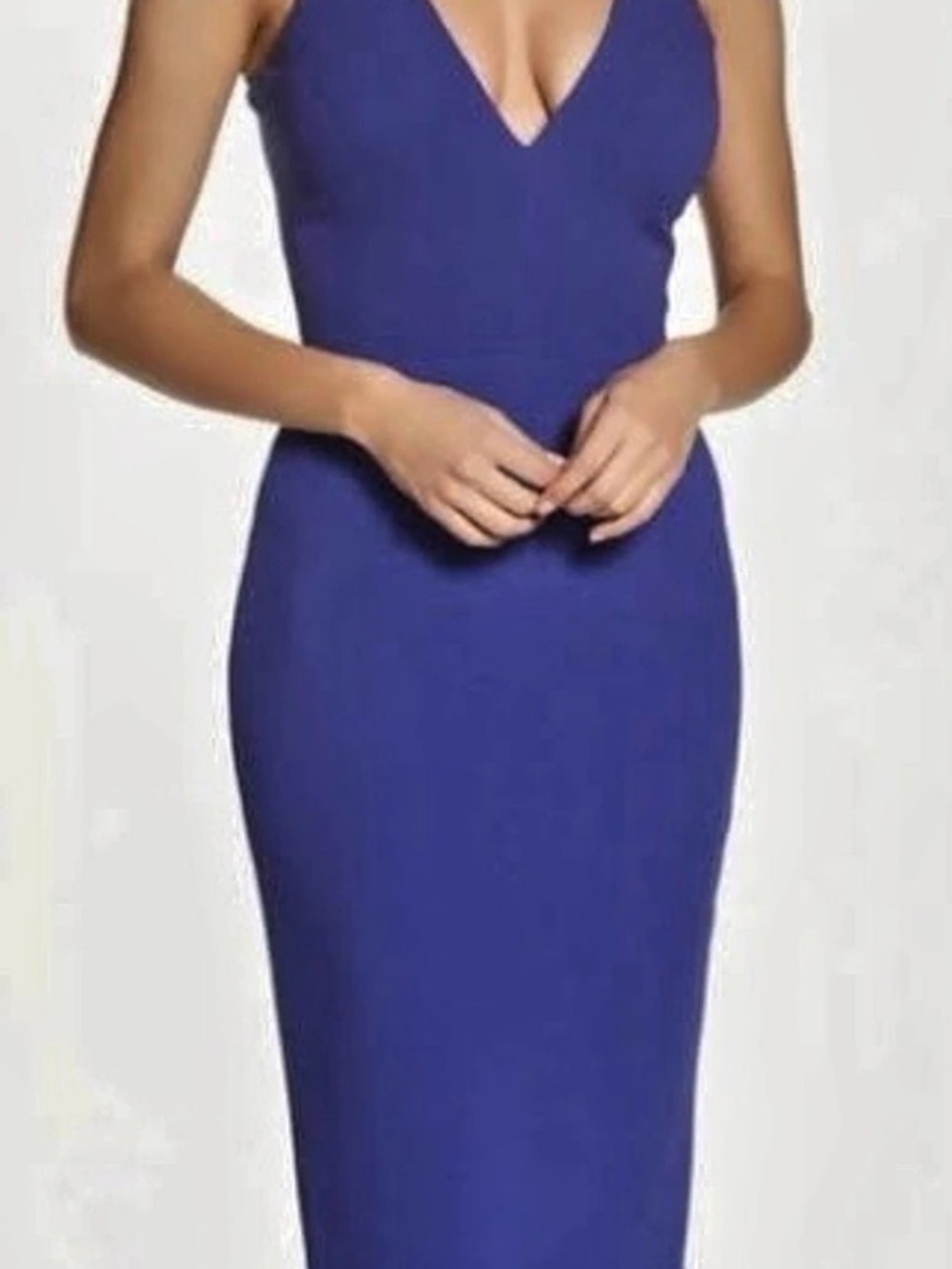 Dress the Population Lyla Midi Dress Blue Size Small
